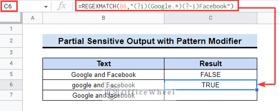 google sheets regexmatch case insensitive